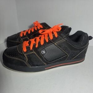 OP Ocean Pacific Nathan Boys Skate Shoes Size 6 Black Orange Sneakers Low Top